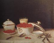 John F.Francis Strawberries,Cream,and Sugar France oil painting artist